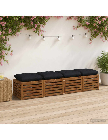 Cuscini per Seduta VIANEN 4 pz 100% Poliestere Blu Scuro