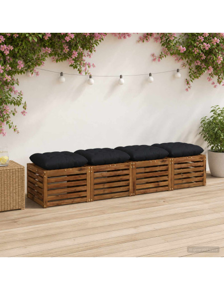 Cuscini per Seduta VIANEN 4 pz 100% Poliestere Blu Scuro