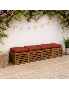 Cuscini per Seduta VIANEN 4 pz 100% Poliestere Rosso
