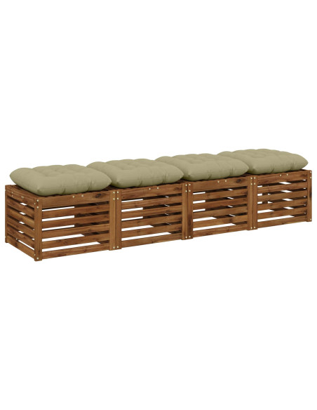 Cuscini per Seduta VIANEN 4 pz 100% Poliestere Verde chiaro