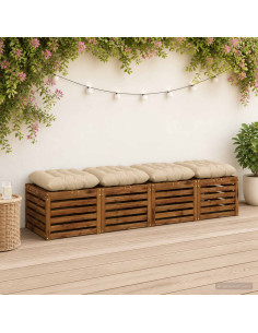 Cuscini per Seduta VIANEN 4 pz 100% Poliestere Crema