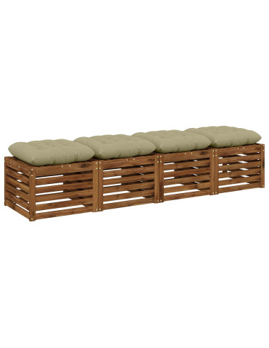 Cuscini per Seduta VIANEN 4 pz 100% Poliestere Verde chiaro