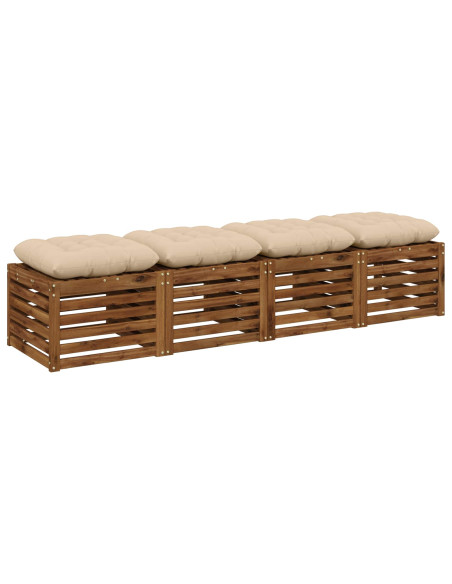 Cuscini per Seduta VIANEN 4 pz 100% Poliestere Crema