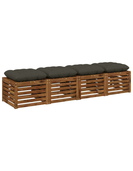 Cuscini per Seduta VIANEN 4 pz 100% Poliestere Antracite
