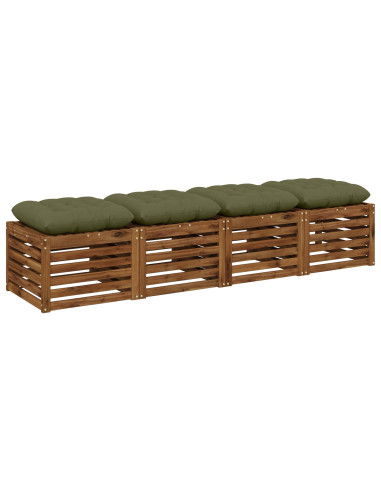 Cuscini per Seduta VIANEN 4 pz 100% Poliestere Verde Oliva