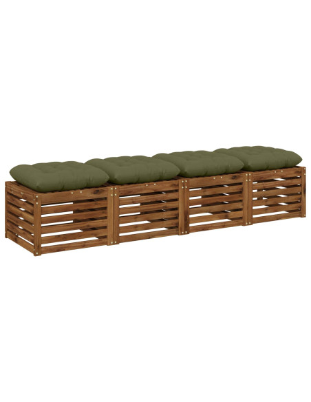 Cuscini per Seduta VIANEN 4 pz 100% Poliestere Verde Oliva