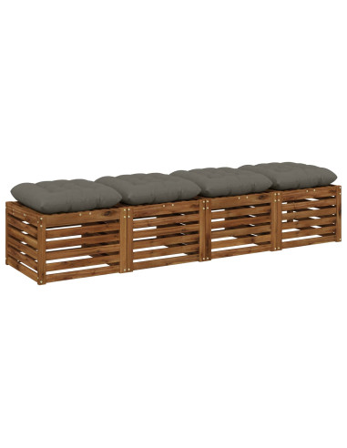 Cuscini per Seduta VIANEN 4 pz 100% Poliestere Grigio