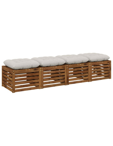 Cuscini per Seduta VIANEN 4 pz 100% Poliestere Bianco