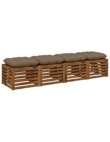 Cuscini per Seduta VIANEN 4 pz 100% Poliestere Tortora