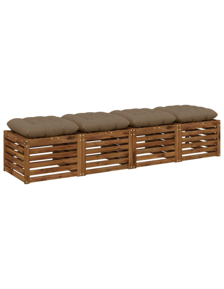 Cuscini per Seduta VIANEN 4 pz 100% Poliestere Tortora