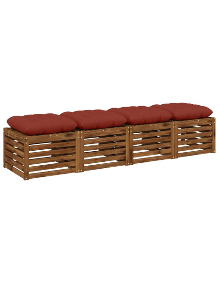 Cuscini per Seduta VIANEN 4 pz 100% Poliestere Rosso