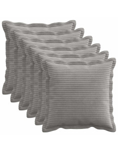 Federa 6 pz HOUTEN Grigio Chiaro 35 x 35 cm corduroy