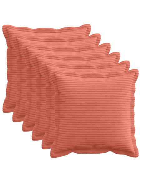 Federa 6 pz HOUTEN Rosso Arancio 35 x 35 cm corduroy
