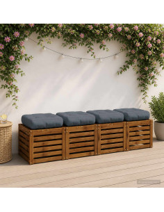 Cuscini per Sedia in 4 Pezzi VIANEN 4 pcs 100% Poliestere Blu