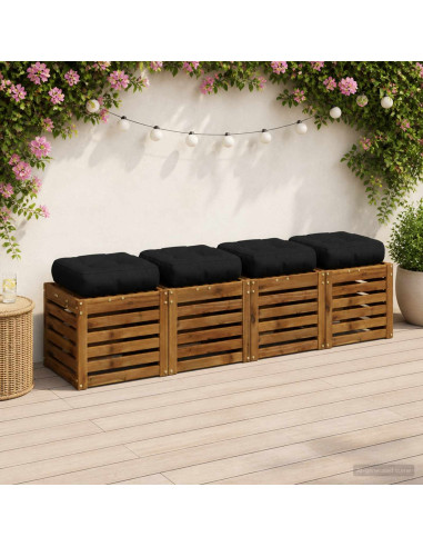 Cuscini per Sedia in 4 Pezzi VIANEN 4 pcs 100% Poliestere Nero