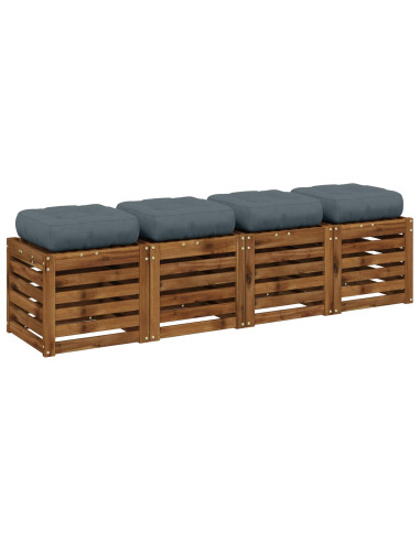 Cuscini per Sedia in 4 Pezzi VIANEN 4 pcs 100% Poliestere Blu