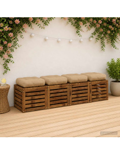 Cuscini per Sedia in 4 Pezzi VIANEN 4 pcs 100% Poliestere
