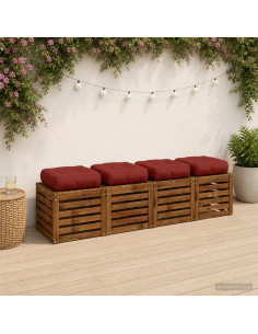Cuscini per Sedia in 4 Pezzi VIANEN 4 pcs 100% Poliestere Rosso