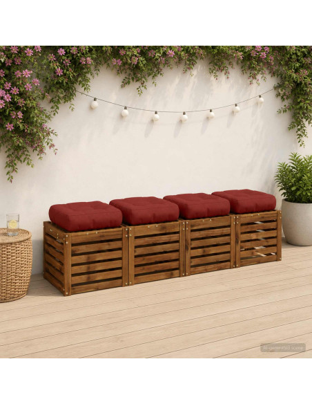 Cuscini per Sedia in 4 Pezzi VIANEN 4 pcs 100% Poliestere Rosso