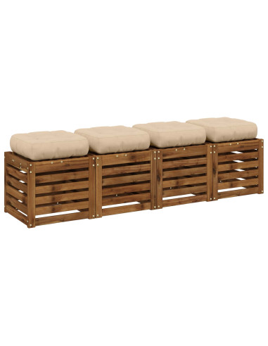 Cuscini per Sedia in 4 Pezzi VIANEN 4 pcs 100% Poliestere Crema