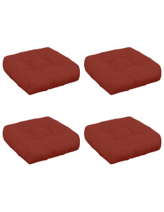Cuscini per Sedia in 4 Pezzi VIANEN 4 pcs 100% Poliestere Rosso 2