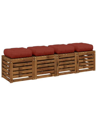 Cuscini per Sedia in 4 Pezzi VIANEN 4 pcs 100% Poliestere Rosso