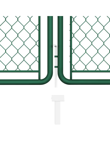 Cancello da Giardino in Acciaio 400x125 cm Verde