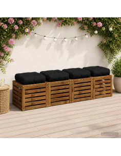 Cuscini per Sedia in 4 Pezzi VIANEN 4 pcs 100% Poliestere Nero