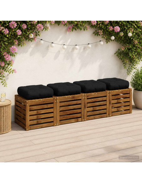 Cuscini per Sedia in 4 Pezzi VIANEN 4 pcs 100% Poliestere Nero