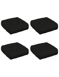 Cuscini per Sedia in 4 Pezzi VIANEN 4 pcs 100% Poliestere Nero 2