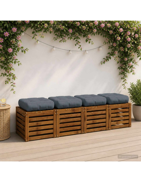 Cuscini per Sedia in 4 Pezzi VIANEN 4 pcs 100% Poliestere Blu