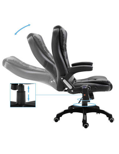 Sedia da Ufficio Massaggiante Nera in Similpelle