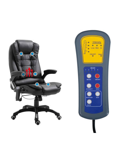 Sedia da Ufficio Massaggiante Nera in Similpelle