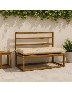 Cuscini per Panchina a 2 Pezzi VIANEN 100% Poliestere Crema