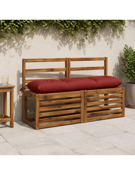 Cuscini per Panchina a 2 Pezzi VIANEN 100% Poliestere Rosso