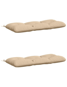Cuscini per Panchina a 2 Pezzi VIANEN 100% Poliestere Crema 2
