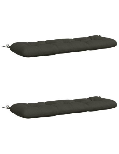 Cuscini per Panchina a 2 Pezzi VIANEN 100% Poliestere Antracite