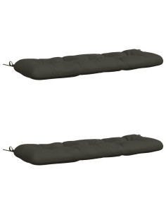Cuscini per Panchina a 2 Pezzi VIANEN 100% Poliestere Antracite 2