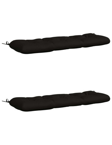 Cuscini per Panchina a 2 Pezzi VIANEN 100% Poliestere Nero