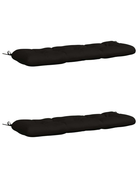 Cuscini per Panchina a 2 Pezzi VIANEN 100% Poliestere Nero