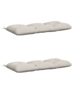 Cuscini per Panchina a 2 Pezzi VIANEN 100% Poliestere Bianco 2