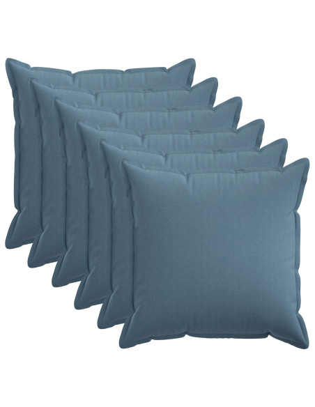 Federa 6 pcs HOUTEN Blu jeans 55 x 55 cm Lino