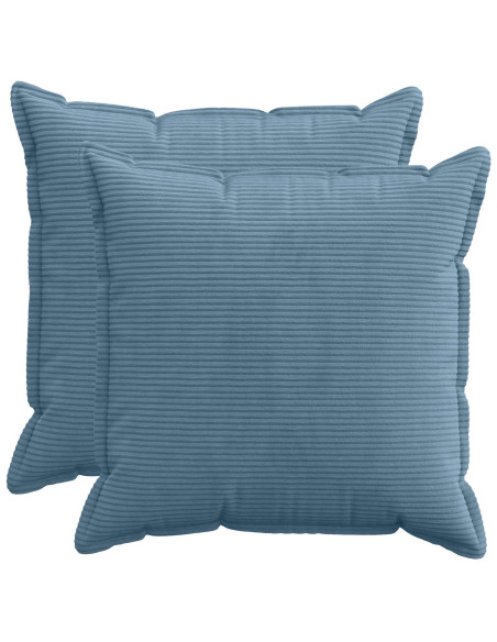 Federa 2 pz HOUTEN Blu 55 x 55 cm corduroy