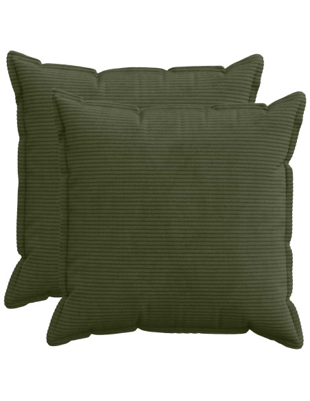 Federa 2 pz HOUTEN Verde 55 x 55 cm corduroy