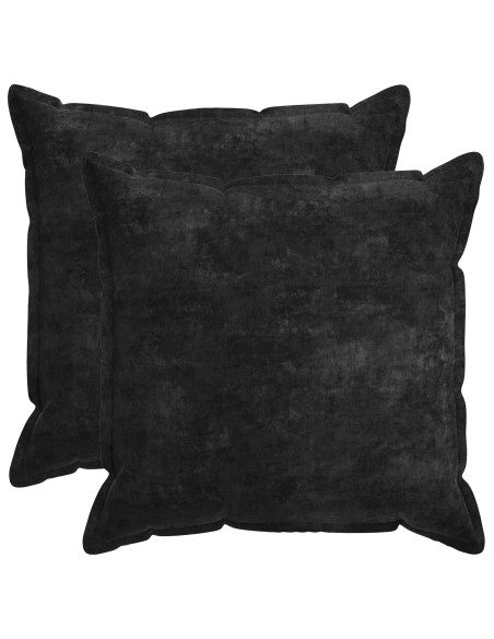 Federa 2 pz HOUTEN Antracite 80 x 80 cm Tessuto Chenille