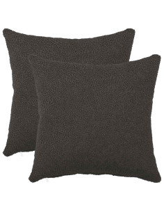 Federa 2 pcs HEERLEN Grigio Scuro 45 x 45 cm Bouclé