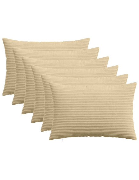 Federa 6 pcs HEERLEN Verde Grigio 50 x 80 cm corduroy