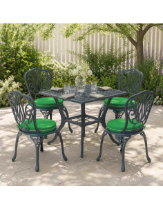Cuscini per Sedia in 4 Pezzi SOEST 4 pz 100% Poliestere Verde