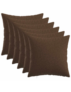 Federa 6 pz HEERLEN Marrone 35 x 35 cm Tessuto