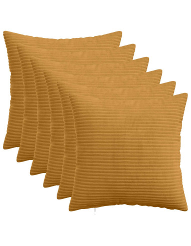 Federa 6 pcs HEERLEN Giallo 35 x 35 cm corduroy